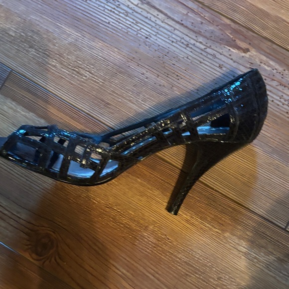 BCBGirls Black Peep-Toe Heels - Picture 1 of 4